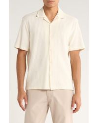 Denim and Flower - Vertical Stripe Textured Camp Shirt - Lyst