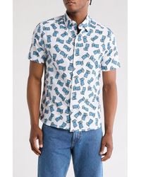 Stone Rose - Chillin' Lobster Print Short Sleeve Stretch Cotton Button-Up Shirt - Lyst