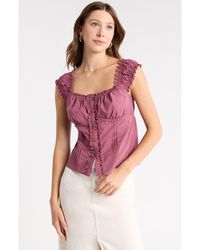 Abound - Button Front Cotton Top - Lyst