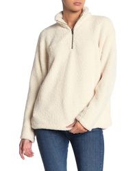 Thread & Supply Quarter Zip Long Sleeve Pull Over Sweater - White