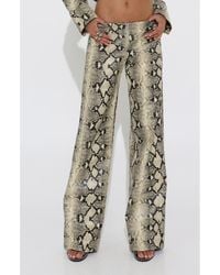 BY.DYLN - Xaavier Snakeskin Print Faux Leather Pants - Lyst