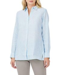 Foxcroft - Jordan Stripe Linen Button-Up Shirt - Lyst