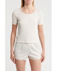 Danskin - Pointelle Stripe Pajamas - Lyst