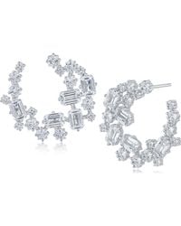 CZ by Kenneth Jay Lane - Cubic Zirconia Cluster Stud Earrings - Lyst