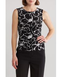Adrianna Papell - Floral Jersey Knit Tank - Lyst