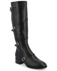 Journee Collection - Elettra Buckle Knee High Boot - Lyst
