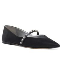 McQueen - Crystal Embellished Pointed Toe Mary Jane Flat - Lyst