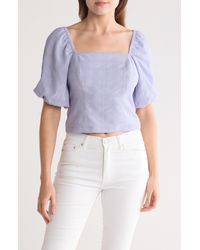 Melrose and Market - Puff Sleeve Crop Top - Lyst