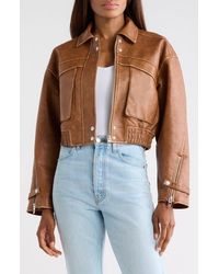 Blank NYC - Faux Leather Bomber Jacket - Lyst