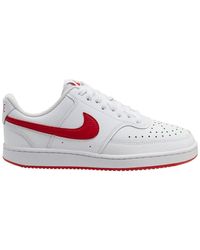 Nike Leather Court Vision Mid Sneakers in Red | Lyst