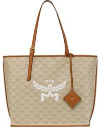 MCM - Himmel Lauretos Coated Canvas Shopper Bag - Lyst