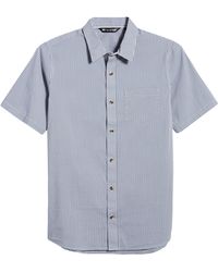 Travis Mathew Dive In Trim Fit Plaid Short Sleeve Button-up Sport Shirt In White At Nordstrom Rack