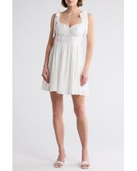 Blu Pepper - Tie Strap Fit & Flare Minidress - Lyst
