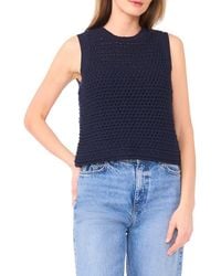 1.STATE - Open Stitch Cotton Blend Sweater Tank - Lyst
