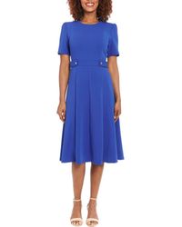 London Times - Side Tab Fit & Flare Dress - Lyst