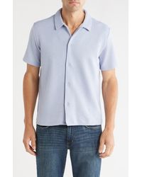 FLEECE FACTORY - Geometric Jacquard Short Sleeve Button-Down Shirt - Lyst