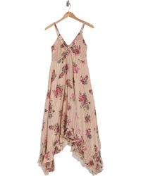 Angie - Floral Handerchief Hem Midi Dress - Lyst