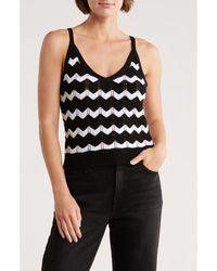 525 - Izzie Cotton Chevron Stripe Sweater Tank - Lyst