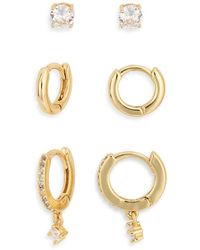 Nordstrom Rack - 3-Pack Assorted Stud & Hoop Earrings Set - Lyst
