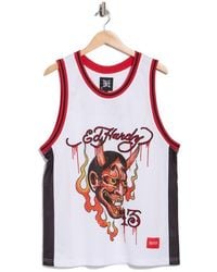 Ed Hardy - Rhinestone Devil Head Mesh Jersey - Lyst