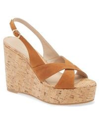 Stuart Weitzman - Dayna Slingback Platform Wedge Sandal - Lyst