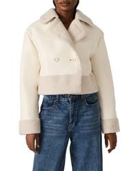 Steve Madden - Athen Faux Shearling Trim Moto Jacket - Lyst