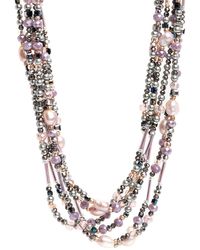 Saachi - Amethyst & Freshwater Pearl Beaded Necklace - Lyst