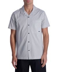 Karl Lagerfeld - Stripe Short Sleeve Stretch Button-up Shirt - Lyst