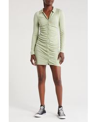 TOPSHOP - Ruched Long Sleeve Minidress - Lyst