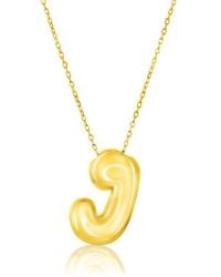Simona - Bubble Initial Pendant Necklace - Lyst