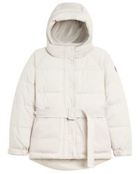 Noize - Belted Oversize Hooded Puffer Coat - Lyst