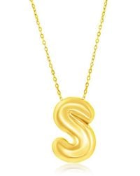 Simona - Bubble Initial Pendant Necklace - Lyst