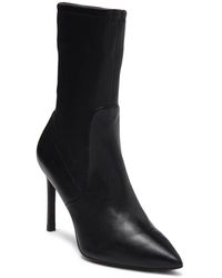 stuart weitzman black wren 75 suede heeled ankle boots