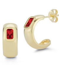Glaze Jewelry - 14k Gold Vermeil Cz Hoop Earrings - Lyst