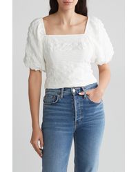 Melrose and Market - Puff Sleeve Crop Top - Lyst