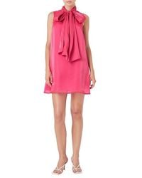 Endless Rose - Bow Neck Organza Minidress - Lyst