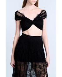 BCBGMAXAZRIA - Twist Lace Crop Top - Lyst