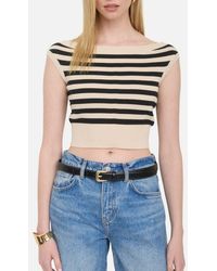 Blu Pepper - Off-The-Shoulder Knit Crop Top - Lyst