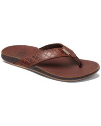 Reef Leather J-bay Iii Flip Flop in Brown for Men - Lyst