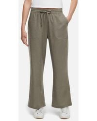 Three Dots - Drawstring Linen Blend Ankle Wide Leg Pants - Lyst