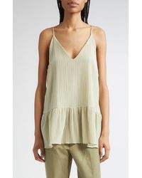 BITE STUDIOS - Lily Parchment Textured Organic Cotton & Organic Silk Peplum Top - Lyst