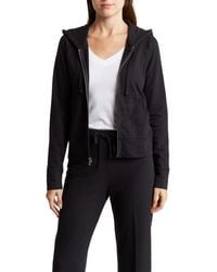 James Perse - French Terry Crop Zip Hoodie - Lyst