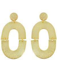 Panacea - Brushed Open Oval Drop Earrings - Lyst