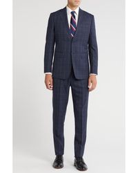 English Laundry - Plaid Trim Fit Notch Lapel Wool Blend Two-Piece Suit - Lyst