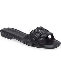 Nordstrom - Interlocking Straps Square-Toe Leather Sandals - Lyst
