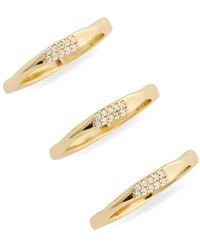 Nordstrom Rack - Demi-Fine Set Of 3 Cubic Zirconia Molten Band Rings - Lyst