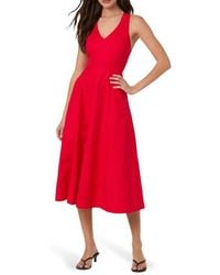 Astr - Cross Back Sleeveless Midi Dress - Lyst