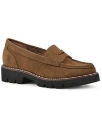 White Mountain - Gunner Lug Sole Platform Penny Loafer - Lyst