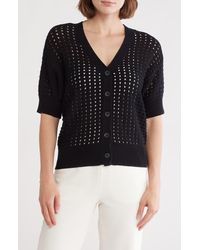 Melrose and Market - Cotton Short Sleeve Cardigan - Lyst