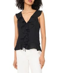1.STATE - V-Neck Ruffle Top - Lyst